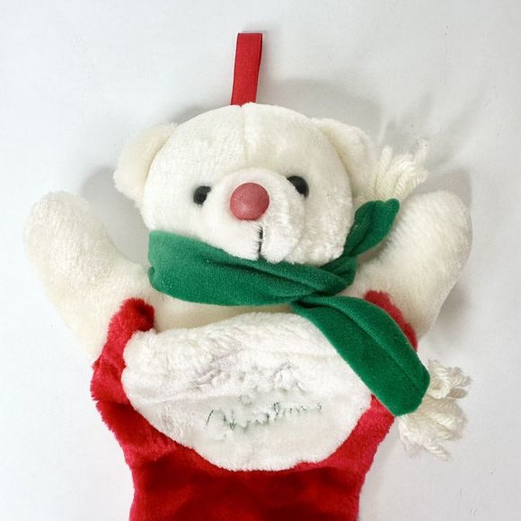 Babies First Christmas‎ Teddy Bear Plush Stocking Great Cond. 90’s Kinder Kids - Picture 3 of 4